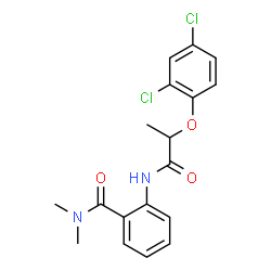 ChemSpider 2D Image | 2-{[2-(2,4-Dichlorophenoxy)propanoyl]amino}-N,N-dimethylbenzamide | C18H18Cl2N2O3