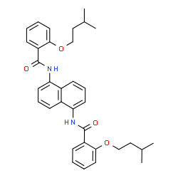 ChemSpider 2D Image | N,N'-1,5-Naphthalenediylbis[2-(3-methylbutoxy)benzamide] | C34H38N2O4