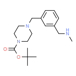 ChemSpider 2D Image | 2-Methyl-2-propanyl 4-{3-[(methylamino)methyl]benzyl}-1-piperazinecarboxylate | C18H29N3O2