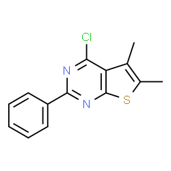 ChemSpider 2D Image | 4-Chloro-5,6-dimethyl-2-phenylthieno[2,3-d]pyrimidine | C14H11ClN2S