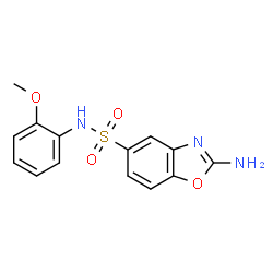 ChemSpider 2D Image | 2-Amino-N-(2-methoxyphenyl)-1,3-benzoxazole-5-sulfonamide | C14H13N3O4S
