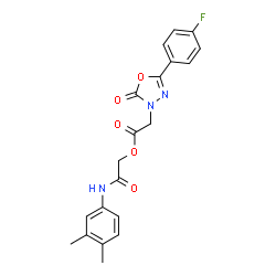 ChemSpider 2D Image | 2-[(3,4-Dimethylphenyl)amino]-2-oxoethyl [5-(4-fluorophenyl)-2-oxo-1,3,4-oxadiazol-3(2H)-yl]acetate | C20H18FN3O5