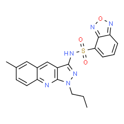 ChemSpider 2D Image | N-(6-Methyl-1-propyl-1H-pyrazolo[3,4-b]quinolin-3-yl)-2,1,3-benzoxadiazole-4-sulfonamide | C20H18N6O3S