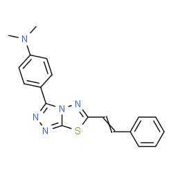 ChemSpider 2D Image | N,N-Dimethyl-4-[6-(2-phenylvinyl)[1,2,4]triazolo[3,4-b][1,3,4]thiadiazol-3-yl]aniline | C19H17N5S