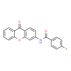 ChemSpider 2D Image | 4-Fluoro-N-(9-oxo-9H-xanthen-3-yl)benzamide | C20H12FNO3