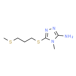 ChemSpider 2D Image | 4-Methyl-5-{[3-(methylsulfanyl)propyl]sulfanyl}-4H-1,2,4-triazol-3-amine | C7H14N4S2