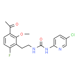 ChemSpider 2D Image | 1-[2-(3-Acetyl-6-fluoro-2-methoxyphenyl)ethyl]-3-(5-chloro-2-pyridinyl)urea | C17H17ClFN3O3