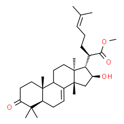ChemSpider 2D Image | Methyl (9xi,13alpha,14beta,16beta,17alpha)-16-hydroxy-3-oxolanosta-7,24-dien-21-oate | C31H48O4