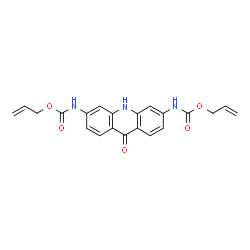 ChemSpider 2D Image | Diallyl (9-oxo-9,10-dihydroacridine-3,6-diyl)biscarbamate | C21H19N3O5