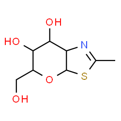 ChemSpider 2D Image | 5-(hydroxymethyl)-2-methyl-3aH,5H,6H,7H,7aH-pyrano[3,2-d][1,3]thiazole-6,7-diol | C8H13NO4S