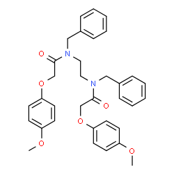 ChemSpider 2D Image | N,N'-1,2-Ethanediylbis[N-benzyl-2-(4-methoxyphenoxy)acetamide] | C34H36N2O6