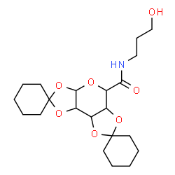 ChemSpider 2D Image | N-(3-Hydroxypropyl)tetrahydro-3a'H-dispiro[cyclohexane-1,2'-bis[1,3]dioxolo[4,5-b:4',5'-d]pyran-7',1''-cyclohexane]-5'-carboxamide | C21H33NO7