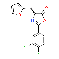 ChemSpider 2D Image | 2-(3,4-Dichlorophenyl)-4-(2-furylmethylene)-1,3-oxazol-5(4H)-one | C14H7Cl2NO3