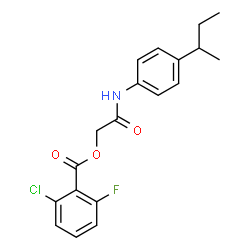 ChemSpider 2D Image | 2-[(4-sec-Butylphenyl)amino]-2-oxoethyl 2-chloro-6-fluorobenzoate | C19H19ClFNO3