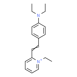 ChemSpider 2D Image | 2-{2-[4-(Diethylamino)phenyl]vinyl}-1-ethylpyridinium | C19H25N2