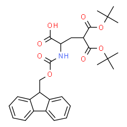 ChemSpider 2D Image | 2-{[(9H-Fluoren-9-ylmethoxy)carbonyl]amino}-5-[(2-methyl-2-propanyl)oxy]-4-{[(2-methyl-2-propanyl)oxy]carbonyl}-5-oxopentanoic acid | C29H35NO8