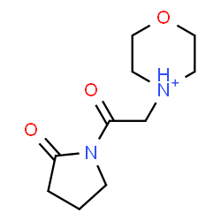 ChemSpider 2D Image | 4-[2-Oxo-2-(2-oxo-1-pyrrolidinyl)ethyl]morpholin-4-ium | C10H17N2O3