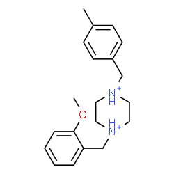 ChemSpider 2D Image | 1-(2-Methoxybenzyl)-4-(4-methylbenzyl)piperazinediium | C20H28N2O