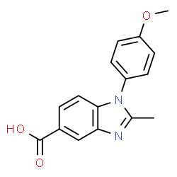 ChemSpider 2D Image | 1-(4-methoxyphenyl)-2-methyl-1,3-benzodiazole-5-carboxylic acid | C16H14N2O3