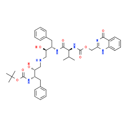 ChemSpider 2D Image | (4-Oxo-1,4-dihydro-2-quinazolinyl)methyl [(6S,7R,11R,12S,15S)-6,12-dibenzyl-7,11-dihydroxy-2,2,16-trimethyl-4,14-dioxo-3-oxa-5,9,13-triazaheptadecan-15-yl]carbamate | C40H52N6O8