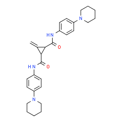 ChemSpider 2D Image | 3-Methylene-N,N'-bis[4-(1-piperidinyl)phenyl]-1,2-cyclopropanedicarboxamide | C28H34N4O2