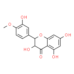 ChemSpider 2D Image | 3,5,7-Trihydroxy-2-(3-hydroxy-4-methoxyphenyl)-2,3-dihydro-4H-chromen-4-one | C16H14O7