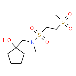 ChemSpider 2D Image | N-[(1-Hydroxycyclopentyl)methyl]-N-methyl-2-(methylsulfonyl)ethanesulfonamide | C10H21NO5S2