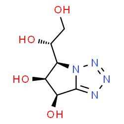 ChemSpider 2D Image | (5R,6S,7R)-5-[(1S)-1,2-Dihydroxyethyl]-6,7-dihydro-5H-pyrrolo[1,2-d]tetrazole-6,7-diol | C6H10N4O4