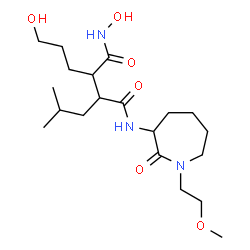 ChemSpider 2D Image | N~1~-Hydroxy-2-(3-hydroxypropyl)-3-isobutyl-N~4~-[1-(2-methoxyethyl)-2-oxo-3-azepanyl]succinamide | C20H37N3O6