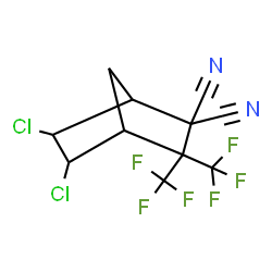 ChemSpider 2D Image | Norbornane, 5,6-dichloro-2,2-dicyano-3,3-bis(trifluoromethyl)- | C11H6Cl2F6N2