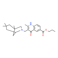 ChemSpider 2D Image | propyl 4-hydroxy-2-methyl-3-[(1,3,3-trimethyl-6-azabicyclo[3.2.1]oct-6-yl)methyl]quinoline-6-carboxylate | C25H34N2O3