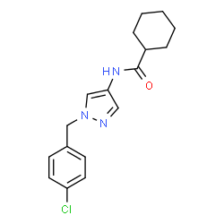 ChemSpider 2D Image | N-[1-(4-Chlorobenzyl)-1H-pyrazol-4-yl]cyclohexanecarboxamide | C17H20ClN3O