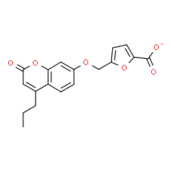 ChemSpider 2D Image | 5-{[(2-Oxo-4-propyl-2H-chromen-7-yl)oxy]methyl}-2-furoate | C18H15O6