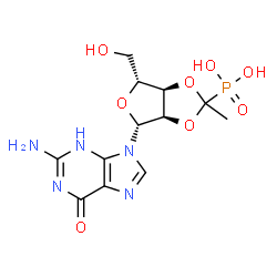 ChemSpider 2D Image | 2',3'-O-(1-Phosphonoethylidene)guanosine | C12H16N5O8P