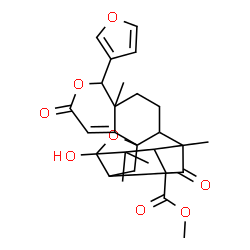 ChemSpider 2D Image | Methyl [6-(3-furyl)-14-hydroxy-1,5,15,15-tetramethyl-8,17-dioxo-7,18-dioxapentacyclo[11.3.1.1~11,14~.0~2,11~.0~5,10~]octadec-9-en-16-yl]acetate | C27H32O8