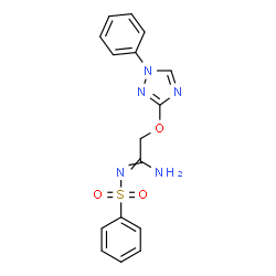 ChemSpider 2D Image | N'-(Phenylsulfonyl)-2-[(1-phenyl-1H-1,2,4-triazol-3-yl)oxy]ethanimidamide | C16H15N5O3S