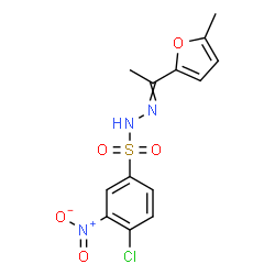 ChemSpider 2D Image | 4-Chloro-N'-[1-(5-methyl-2-furyl)ethylidene]-3-nitrobenzenesulfonohydrazide | C13H12ClN3O5S