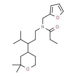 ChemSpider 2D Image | N-[3-(2,2-Dimethyltetrahydro-2H-pyran-4-yl)-4-methylpentyl]-N-(2-furylmethyl)propanamide | C21H35NO3