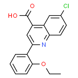 ChemSpider 2D Image | 6-Chloro-2-(2-ethoxyphenyl)-4-quinolinecarboxylic acid | C18H14ClNO3