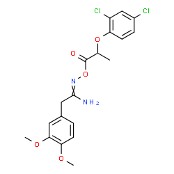 ChemSpider 2D Image | N'-{[2-(2,4-Dichlorophenoxy)propanoyl]oxy}-2-(3,4-dimethoxyphenyl)ethanimidamide | C19H20Cl2N2O5