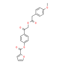 ChemSpider 2D Image | 4-{[2-(4-Methoxyphenyl)acetoxy]acetyl}phenyl 2-furoate | C22H18O7
