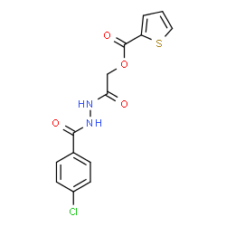 ChemSpider 2D Image | 2-[2-(4-Chlorobenzoyl)hydrazino]-2-oxoethyl 2-thiophenecarboxylate | C14H11ClN2O4S