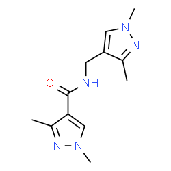 ChemSpider 2D Image | N-[(1,3-Dimethyl-1H-pyrazol-4-yl)methyl]-1,3-dimethyl-1H-pyrazole-4-carboxamide | C12H17N5O