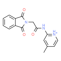 ChemSpider 2D Image | 2-{[(1,3-Dioxo-1,3-dihydro-2H-isoindol-2-yl)acetyl]amino}-4-methylpyridinium | C16H14N3O3