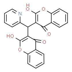 ChemSpider 2D Image | 3,3'-(2-Pyridinylmethylene)bis(2-hydroxy-4H-chromen-4-one) | C24H15NO6