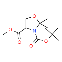 ChemSpider 2D Image | 3-(tert-butyl) 4-methyl 2,2-dimethyloxazolidine-3,4-dicarboxylate | C12H21NO5