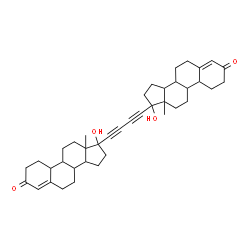 ChemSpider 2D Image | 17,17'-(1,3-Butadiyne-1,4-diyl)bis(17-hydroxy-13-methyl-1,2,6,7,8,9,10,11,12,13,14,15,16,17-tetradecahydro-3H-cyclopenta[a]phenanthren-3-one) | C40H50O4