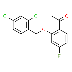 ChemSpider 2D Image | 1-{2-[(2,4-Dichlorobenzyl)oxy]-4-fluorophenyl}ethanone | C15H11Cl2FO2