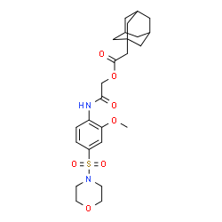 ChemSpider 2D Image | 2-{[2-Methoxy-4-(4-morpholinylsulfonyl)phenyl]amino}-2-oxoethyl adamantan-1-ylacetate | C25H34N2O7S