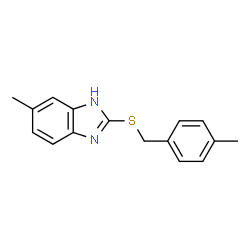 ChemSpider 2D Image | 6-Methyl-2-[(4-methylbenzyl)sulfanyl]-1H-benzimidazole | C16H16N2S